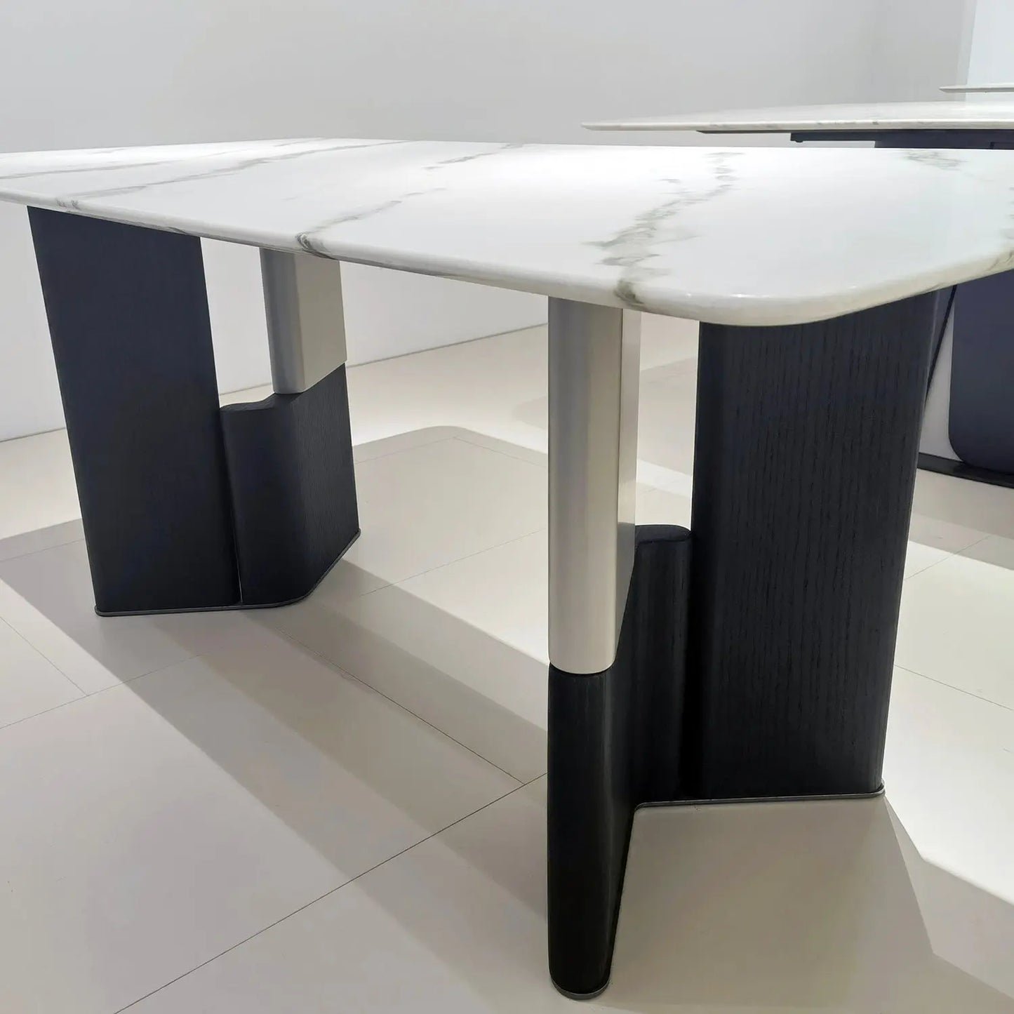 Natural Marble Dining Table Modern - Minimalist Luxury with Unique Leg Design 2505 Marsiling Furniture