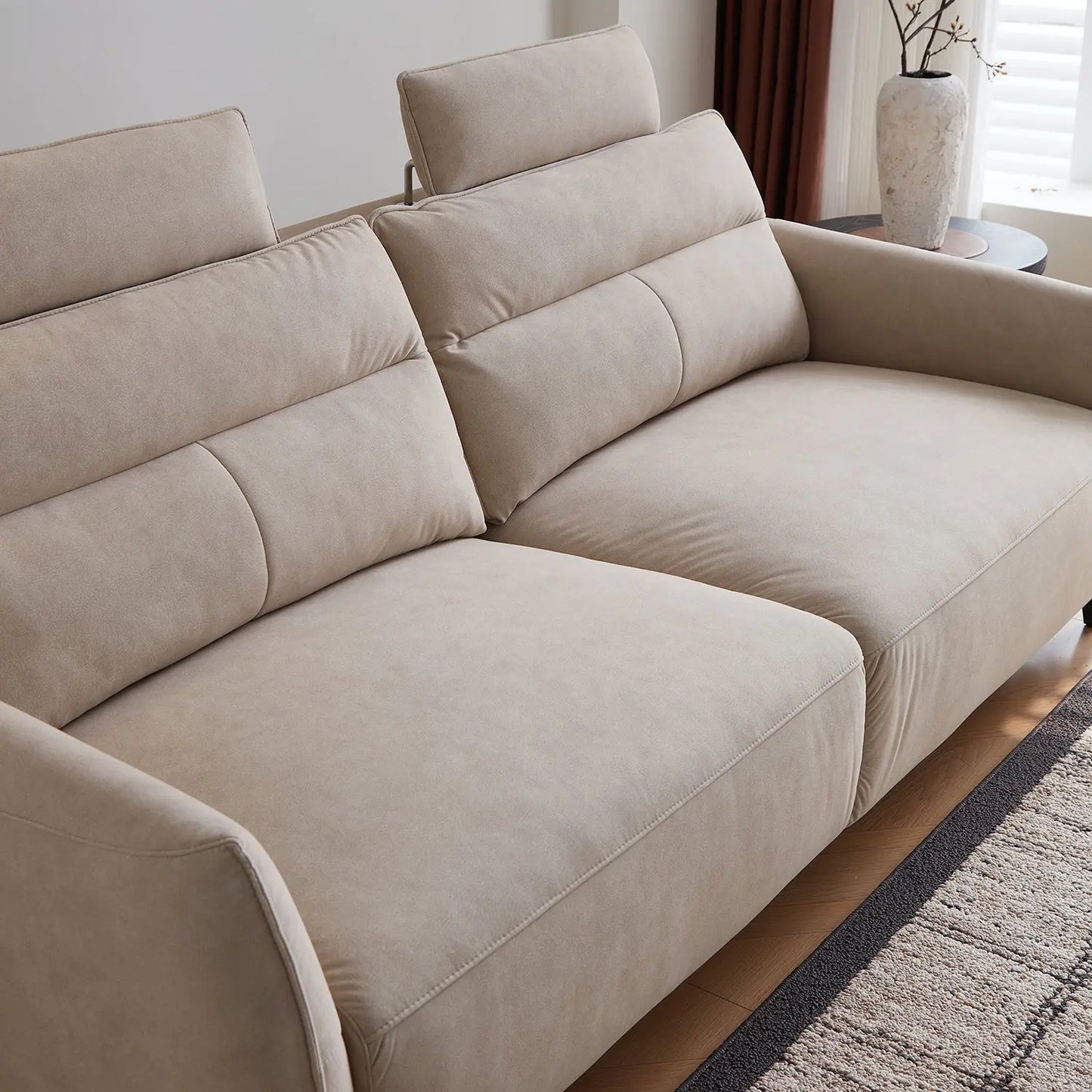 Modern Foldable Sofa Bed 3-Seater Electric Reclining Extendable Sofa Set for Small Living Rooms Marsiling