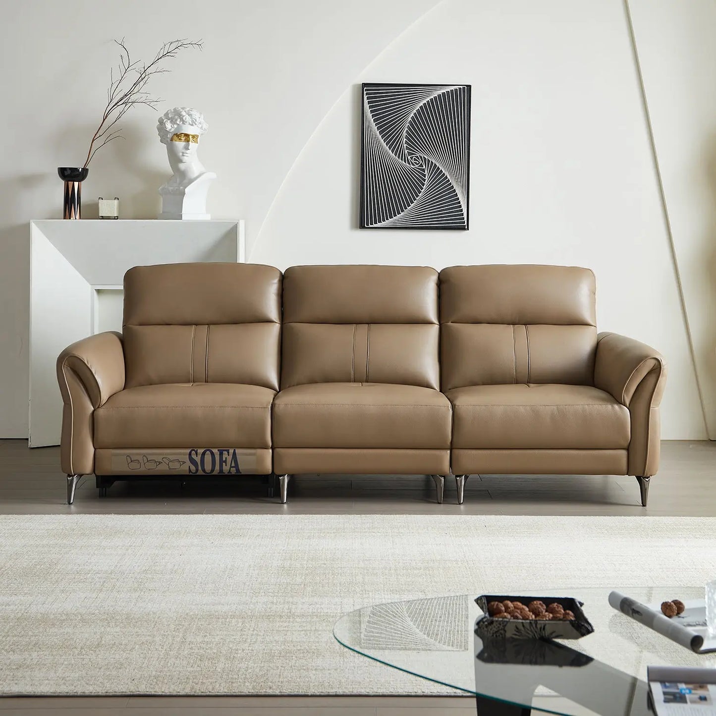 European Genuine Leather Telescopic Intelligence Sectional Living Room Furniture Set Recliner Sofas Marsiling