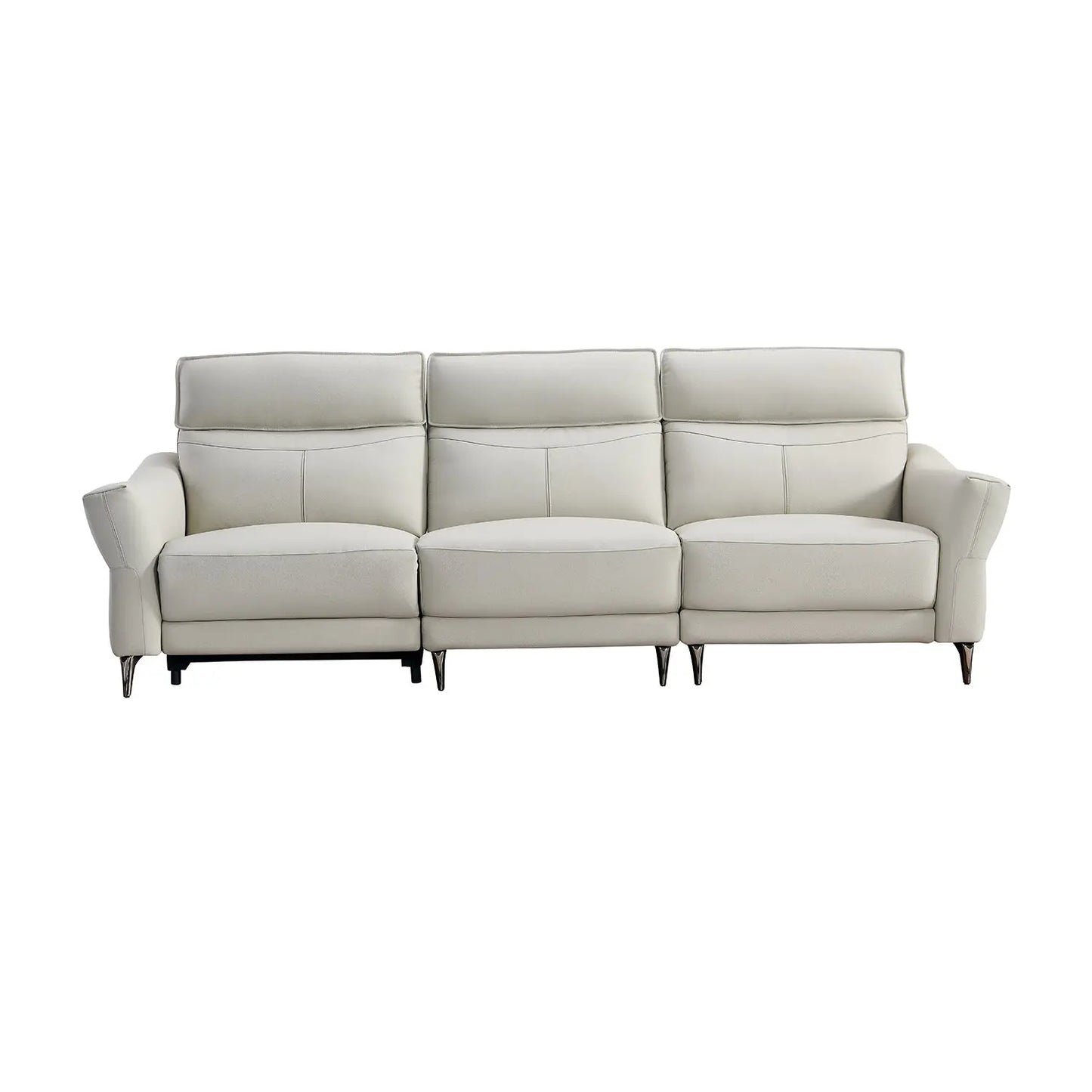 Modern Ecological Genuine Leather Electric Recliner Sofa with Retractable Footrest for Home and Office Marsiling Furniture