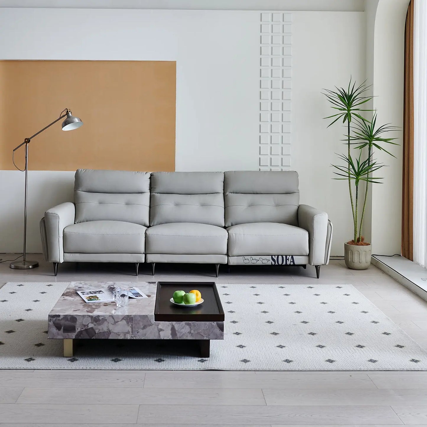 Three-Seat Multi-Functional Sofa Combination Recliner Electric Functional Sofa Marsiling Furniture