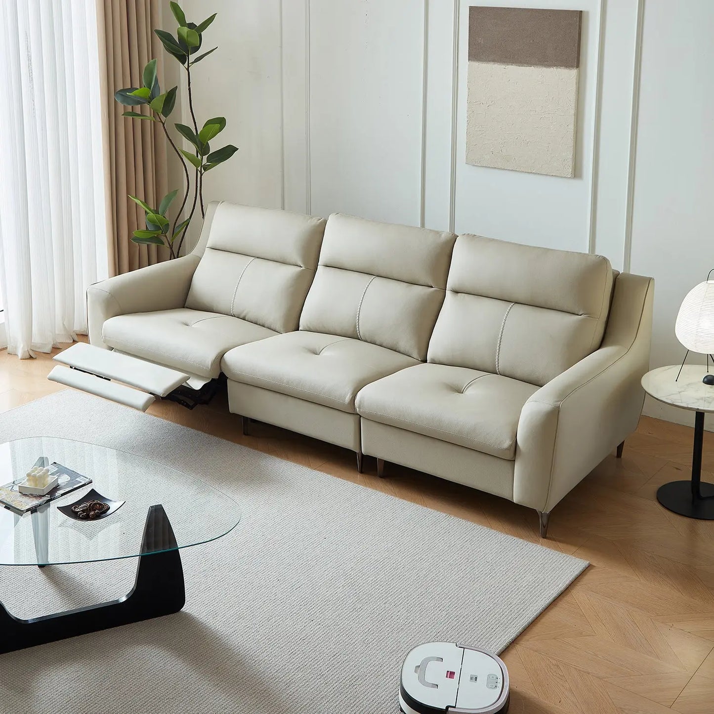 European Contemporary Living Room Sofa Furniture Ecological Genuine Leather Electric Module Functional Recliner Couch Marsiling Furniture