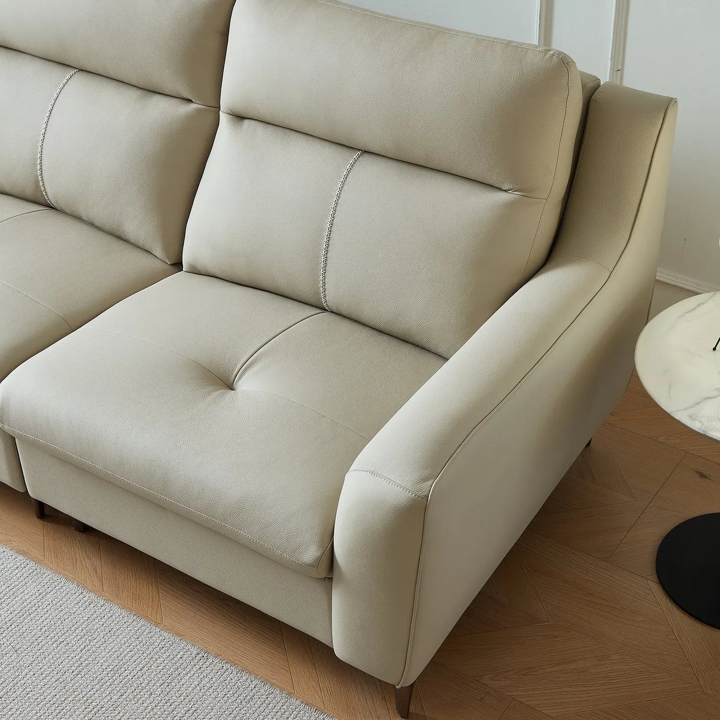 European Contemporary Living Room Sofa Furniture Ecological Genuine Leather Electric Module Functional Recliner Couch Marsiling Furniture