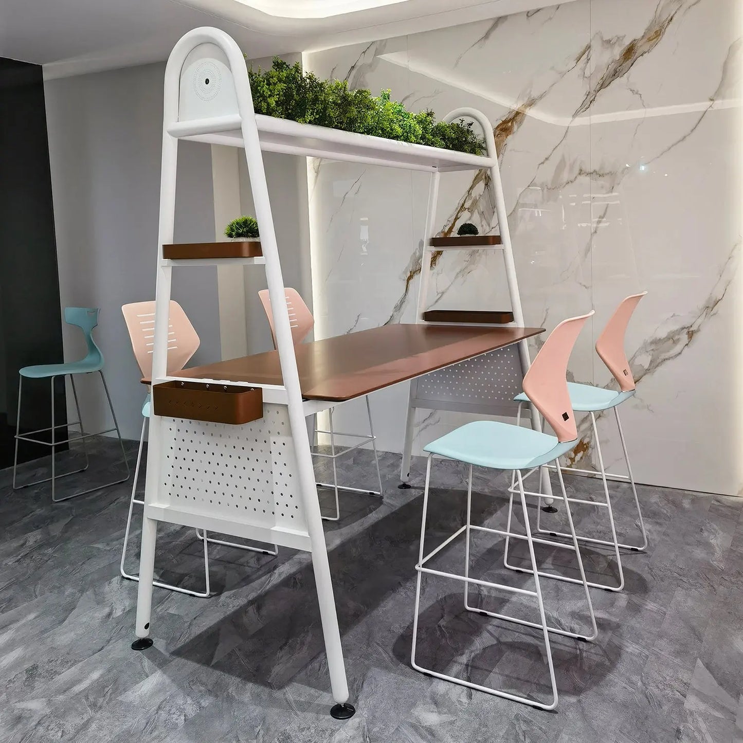 Modern Commercial Coffee Dining Tables Meeting Rectangular Wooden Bar Table Marsiling