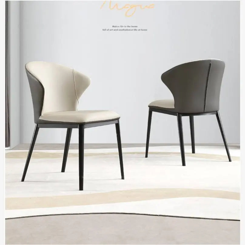 Minimalist Designer Restaurant PU Airplane Shell Chairs Leisure Furniture Bar Dining Chair Marsiling
