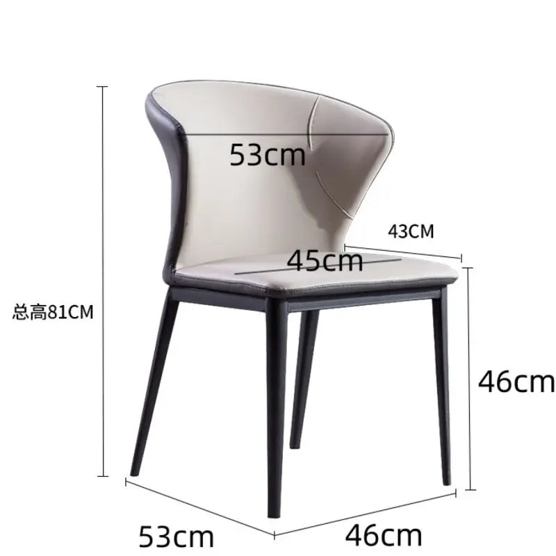 Minimalist Designer Restaurant PU Airplane Shell Chairs Leisure Furniture Bar Dining Chair Marsiling
