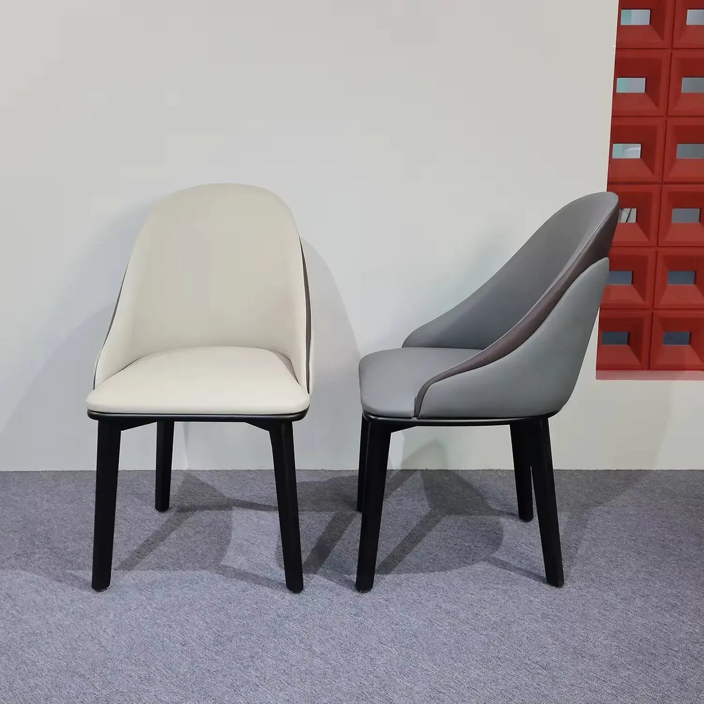 Restaurant Set Room Furniture Backrest Soft Solid Wood Legs Dining Chair for Dining Table Marsiling