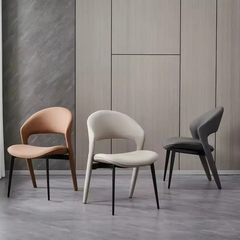 Luxury PU Leather Shock-Absorbing Metal Frame Corrosion-Resistant Lightweight Design Dining Chair Marsiling