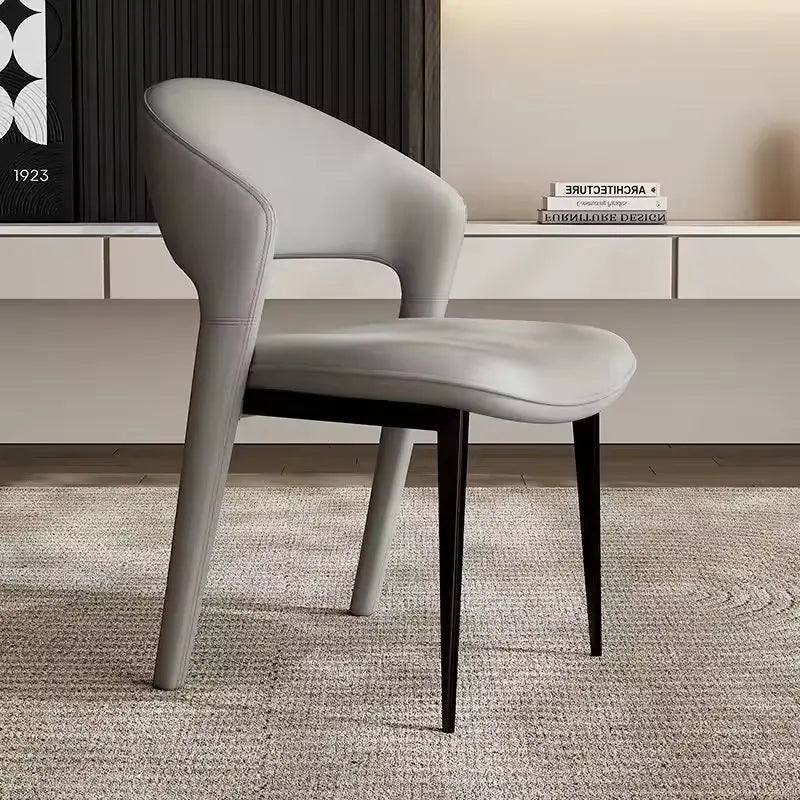 Luxury PU Leather Shock-Absorbing Metal Frame Corrosion-Resistant Lightweight Design Dining Chair Marsiling