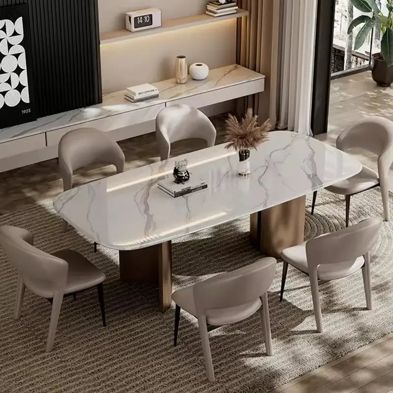 Luxury PU Leather Shock-Absorbing Metal Frame Corrosion-Resistant Lightweight Design Dining Chair Marsiling