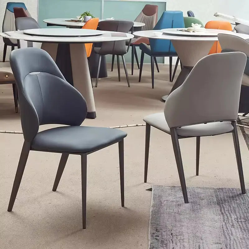 Luxury Design Leisure Sofa Upholstered Dining Chairs Metal Construction Dining Banquet Restaurant Home Chair Marsiling
