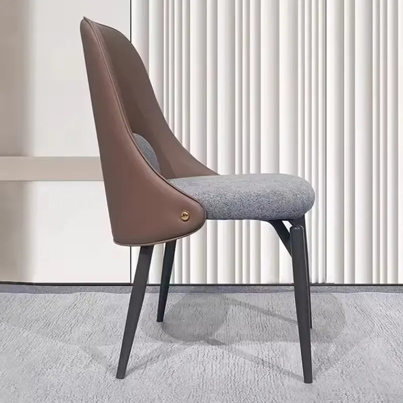 Luxury Modern PU Leather Chairs Home Fabric Soft Seat Package Dining Chair Marsiling