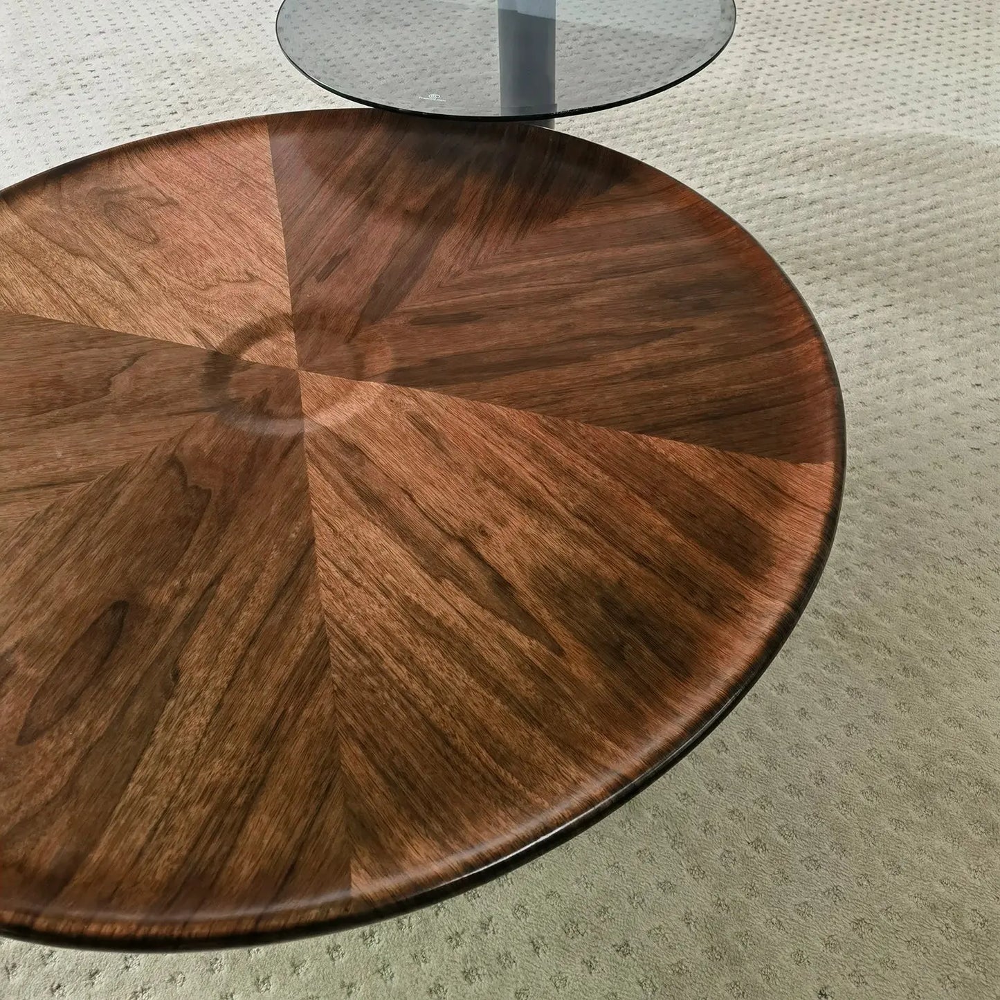 Nordic Steel Wood Top Round Veneer Tea Table Set Living Room Coffee Table Combinations Marsiling