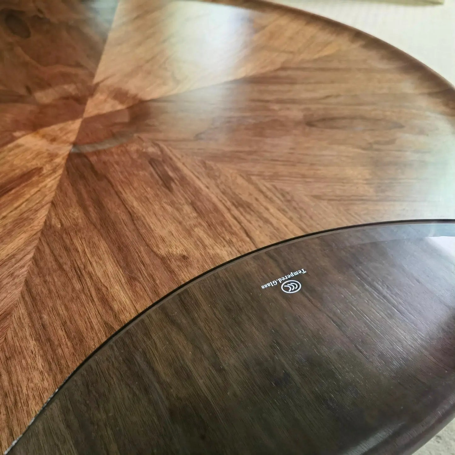 Nordic Steel Wood Top Round Veneer Tea Table Set Living Room Coffee Table Combinations Marsiling