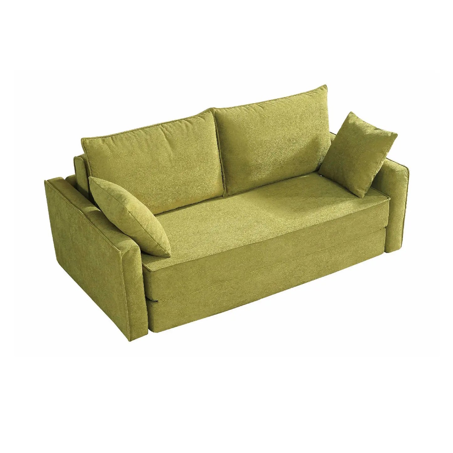 European Hotel Home Leisure Velvet Fabric Corner Pull Out Folding Sofa Bed Marsiling