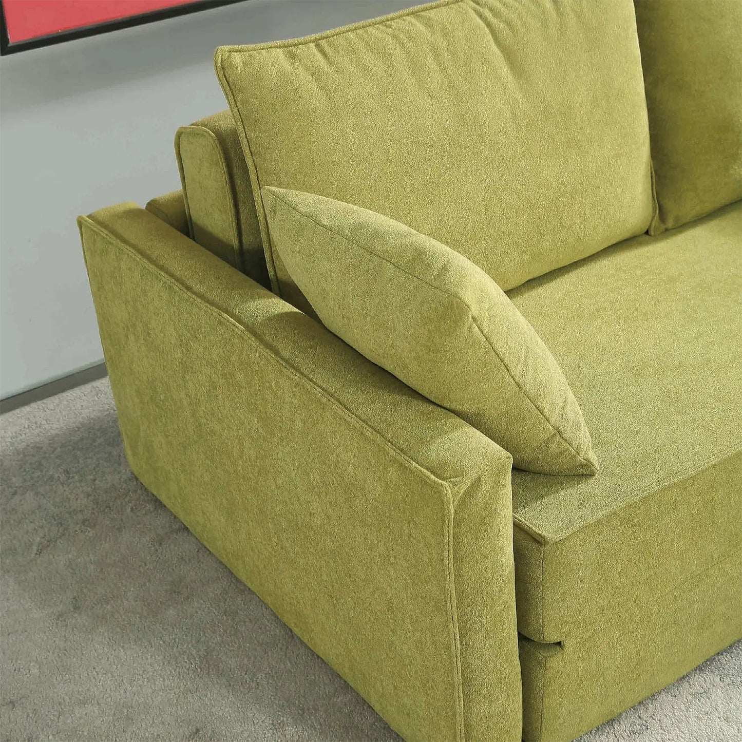European Hotel Home Leisure Velvet Fabric Corner Pull Out Folding Sofa Bed Marsiling