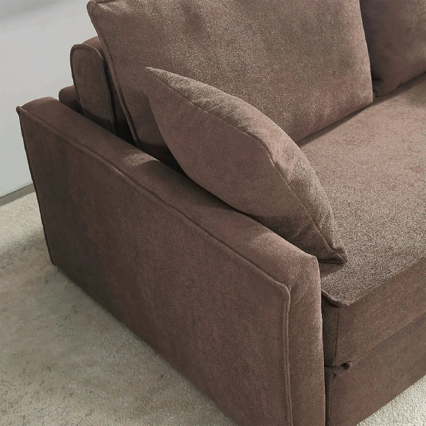 European Hotel Home Leisure Velvet Fabric Corner Pull Out Folding Sofa Bed Marsiling