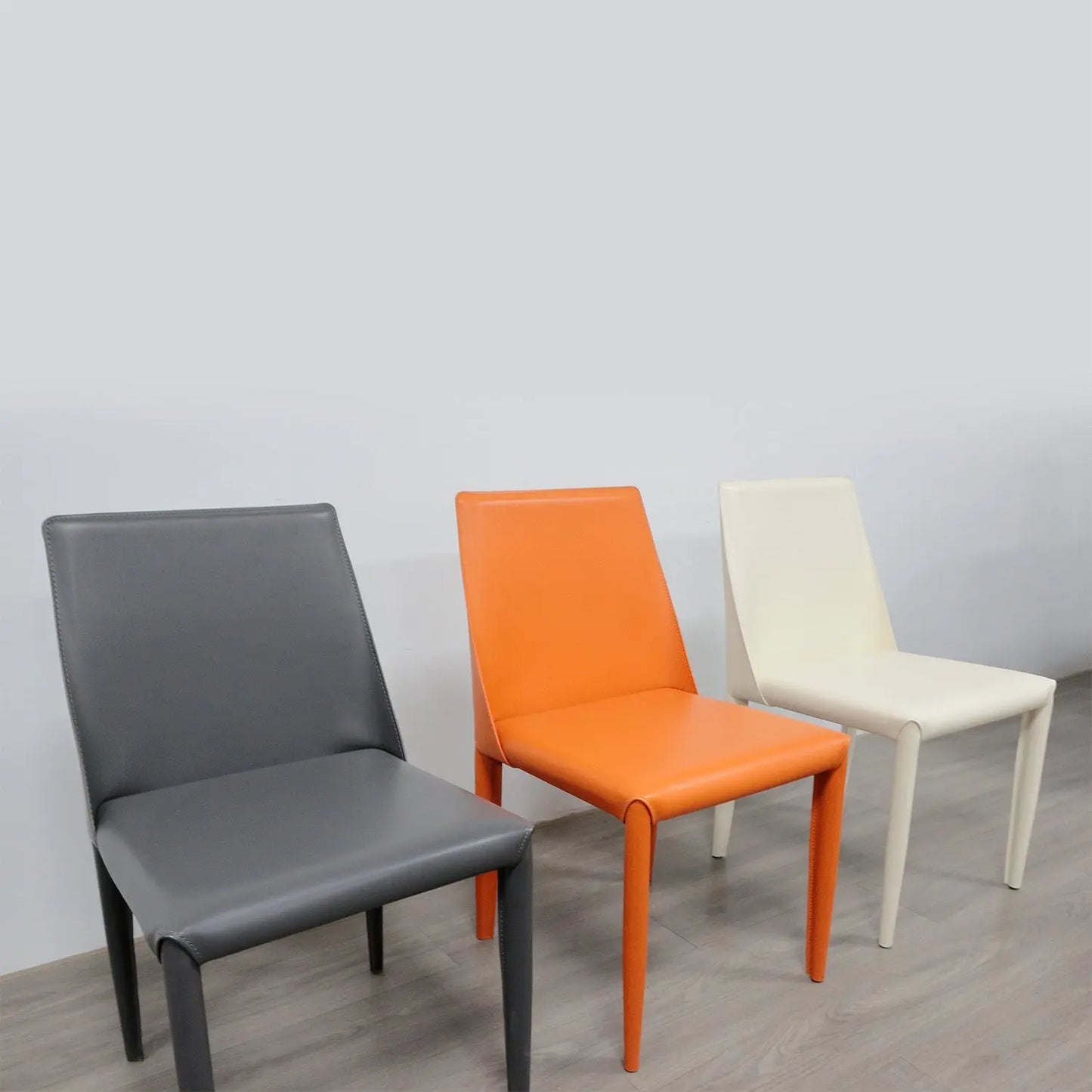 Modern Simple Deisng Barenia Leather Restaurant Cafe Dining Chair Marsiling