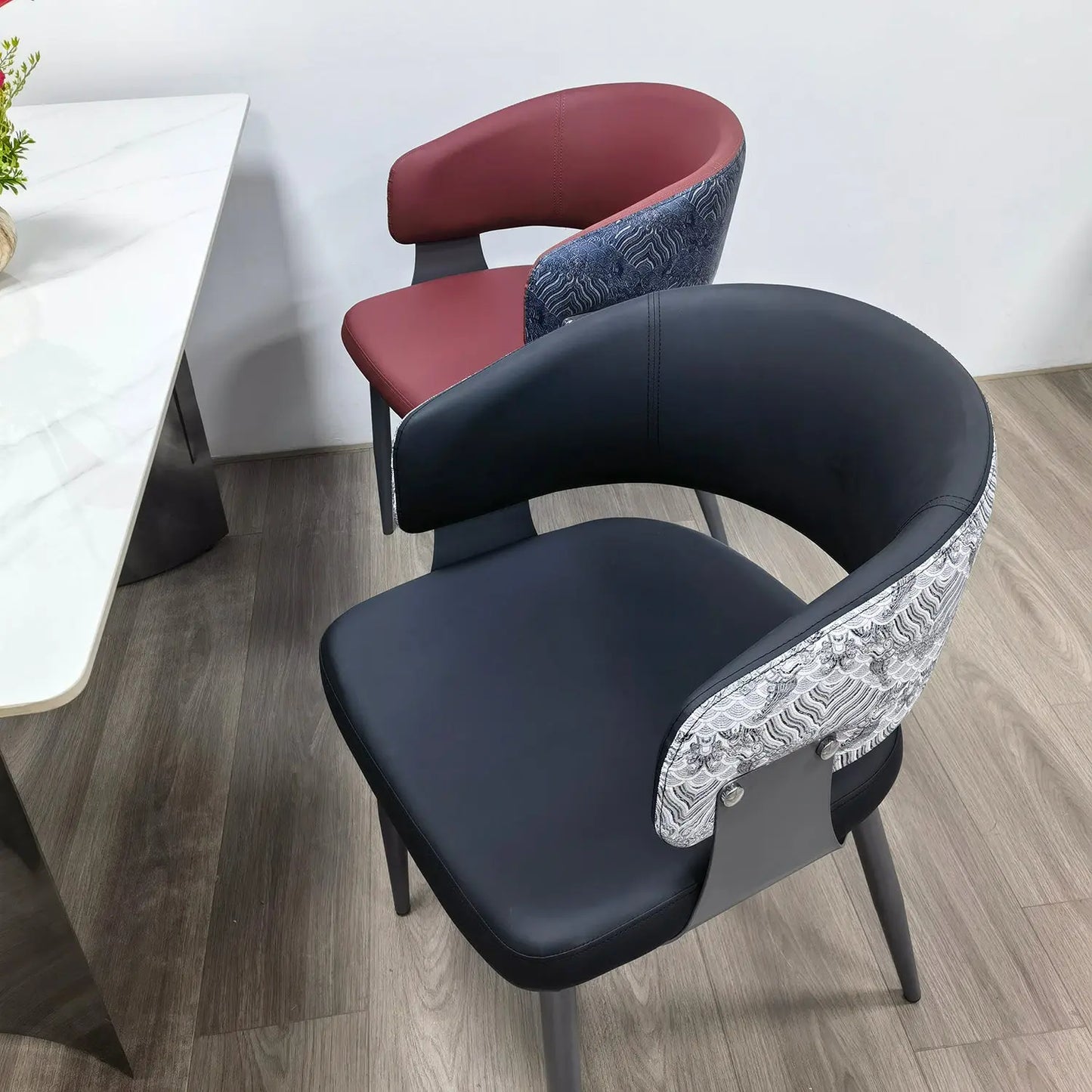 Contemporary Luxury Upholstered Indoor Metal Leather Restaurant Dining Chair Marsiling