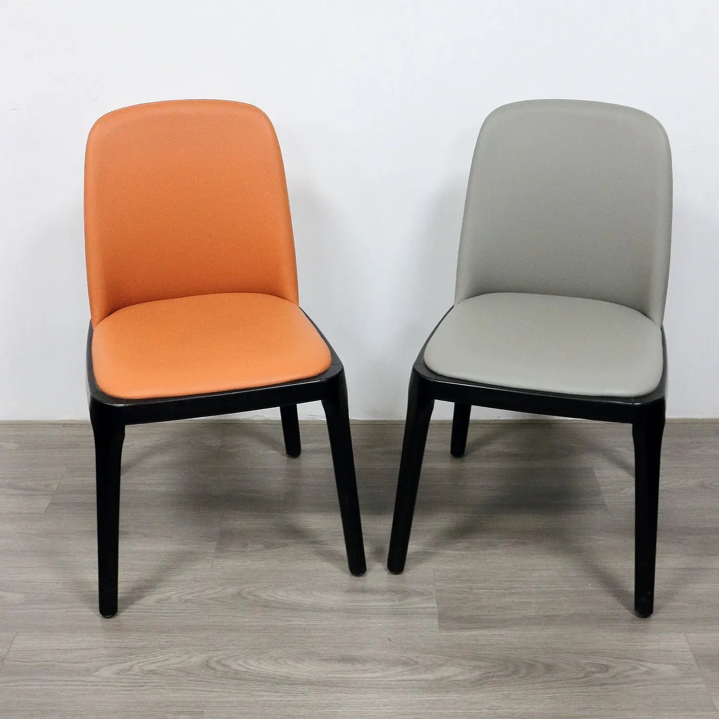 Wholesale Modern PU Leather Wood Chair Upholstered Solid Wood Dining Chairs Marsiling