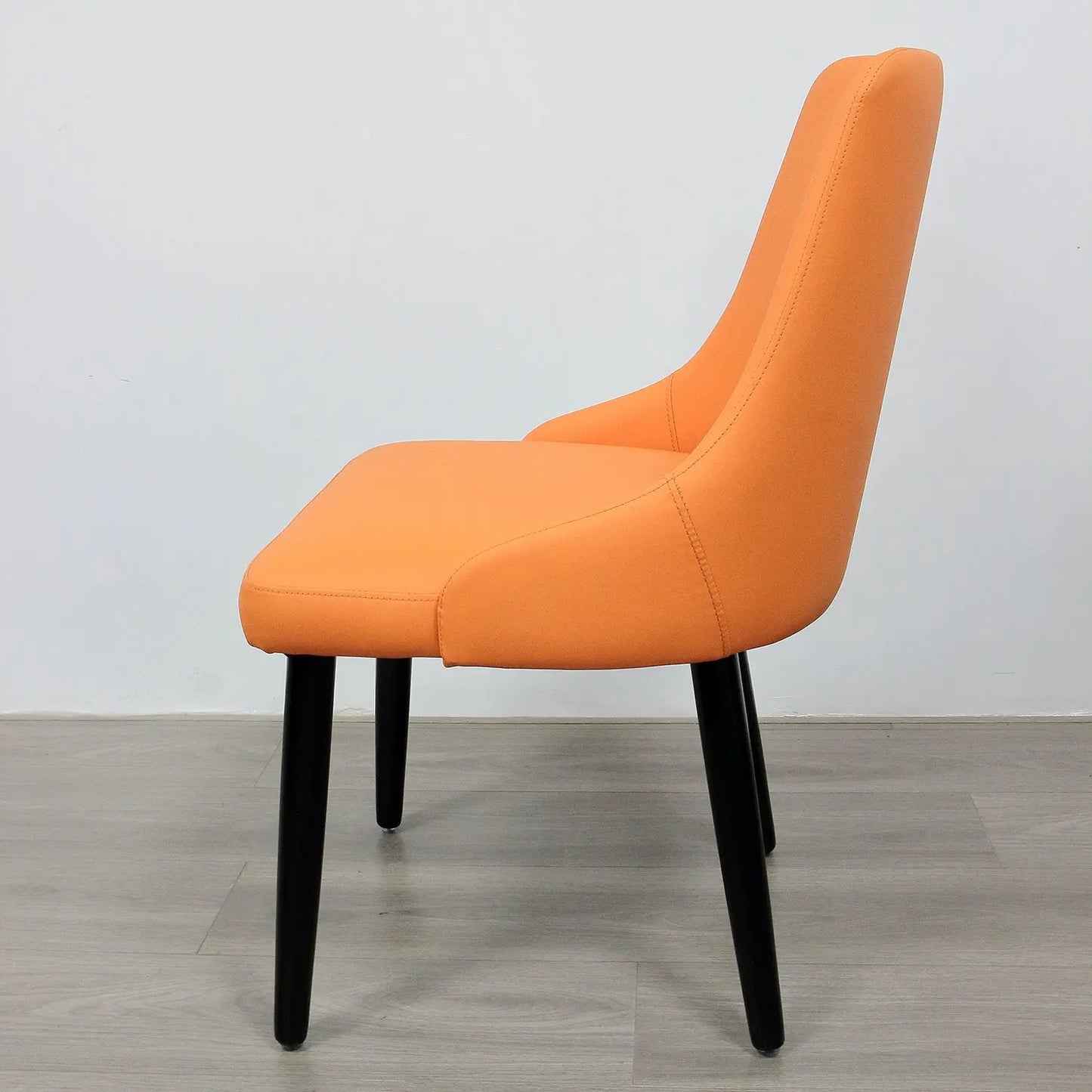 Italian Hote PU Leather Covered Backrest Upholstered High Back Dining Chairs Marsiling