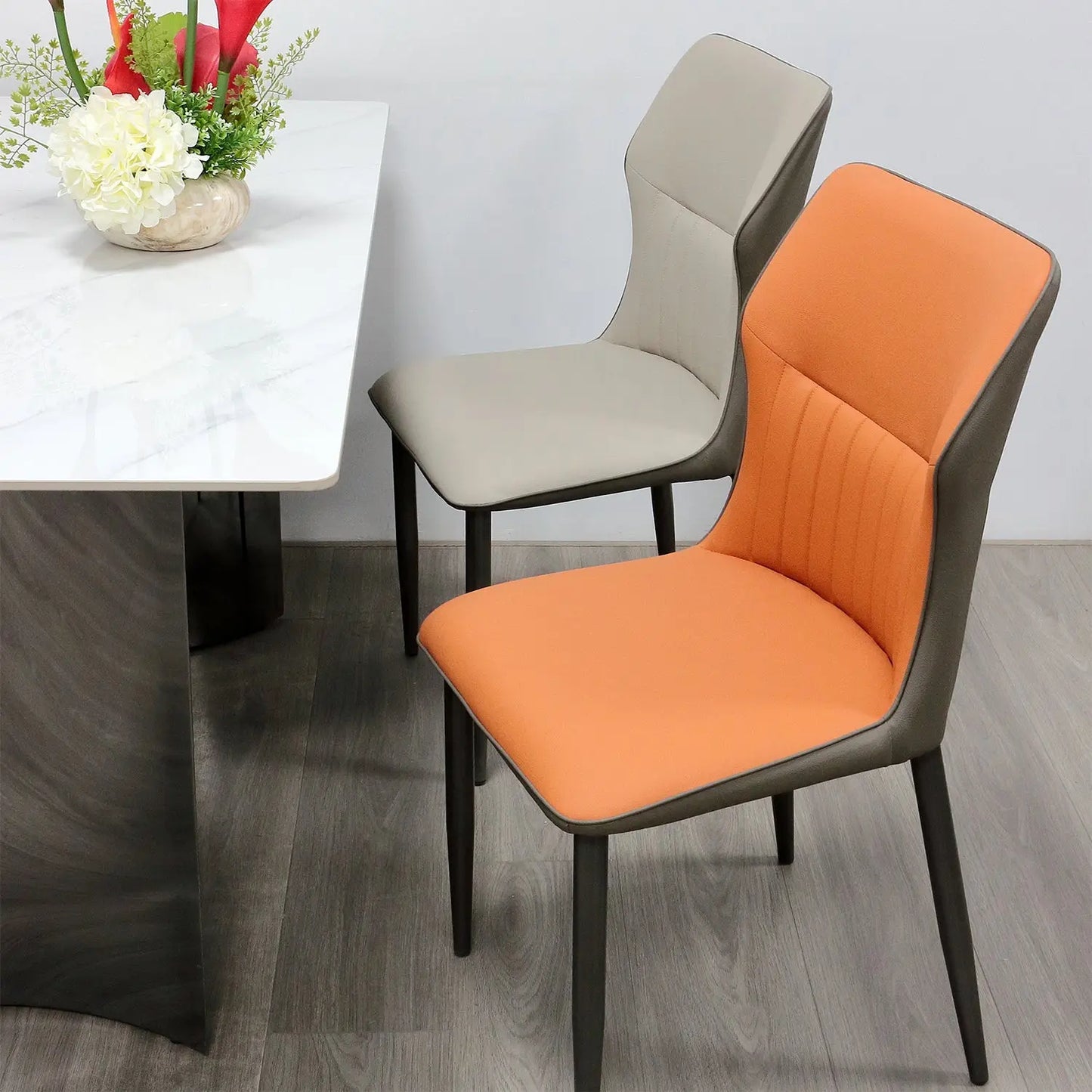 Minimalist Design Home PU Leather Dining Chairs Office Meeting Leisure Chair Marsiling