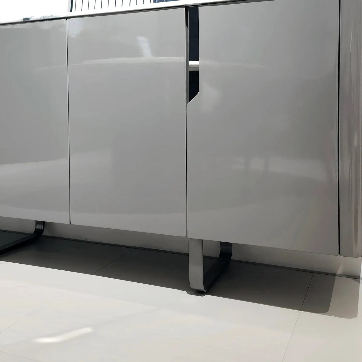 Modern Sideboard Cabinet with Microcrystalline Top and Light Khaki Glossy Finish CBG2405 Marsiling Furniture