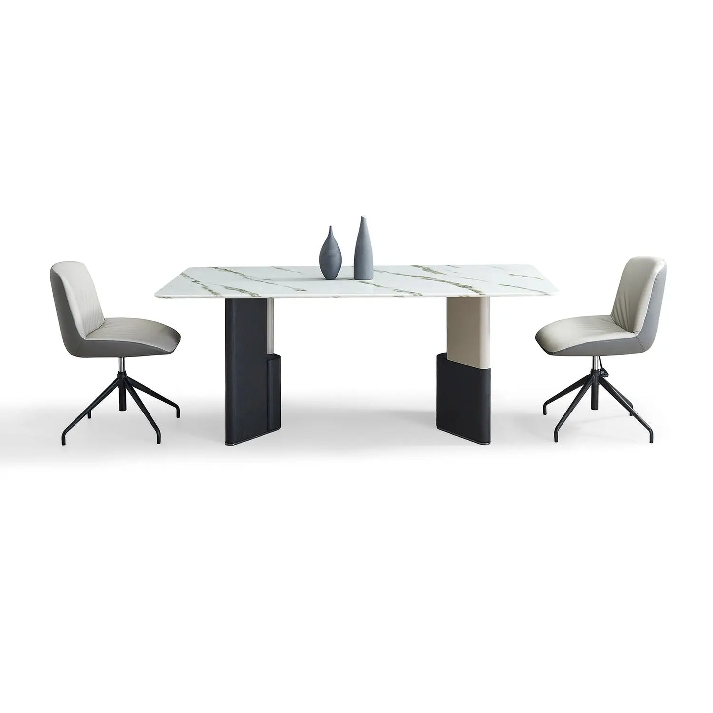 Natural Marble Dining Table Modern - Minimalist Luxury with Unique Leg Design 2505 Marsiling Furniture
