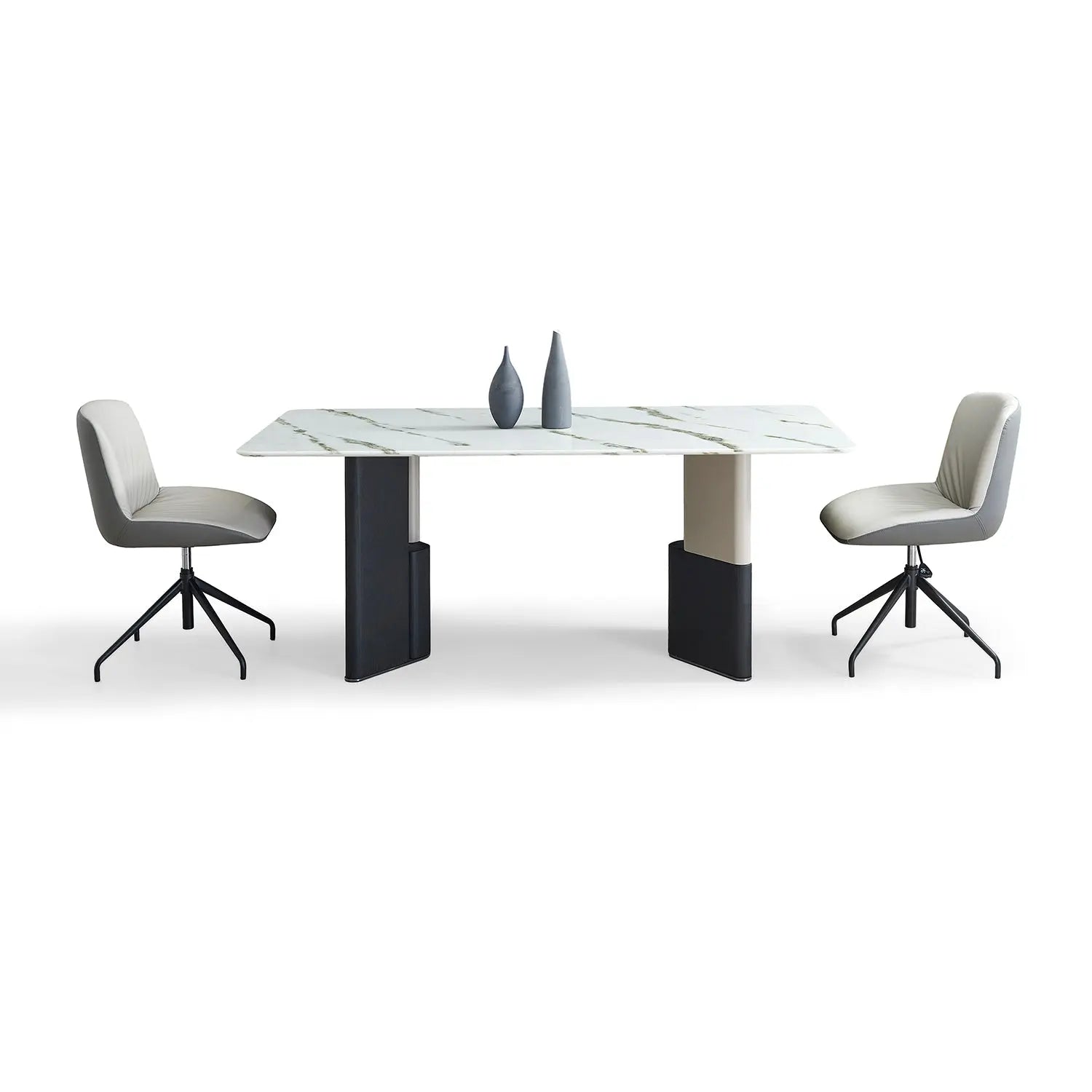 Natural Marble Dining Table Modern - Minimalist Luxury with Unique Leg Design 2505 Marsiling Furniture