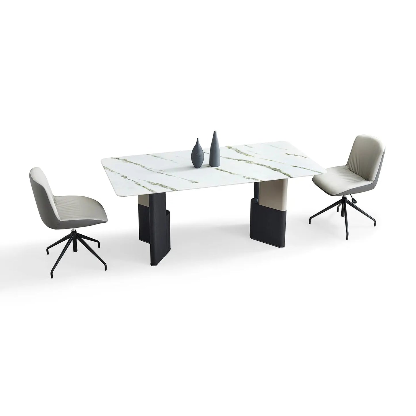 Natural Marble Dining Table Modern - Minimalist Luxury with Unique Leg Design 2505 Marsiling Furniture