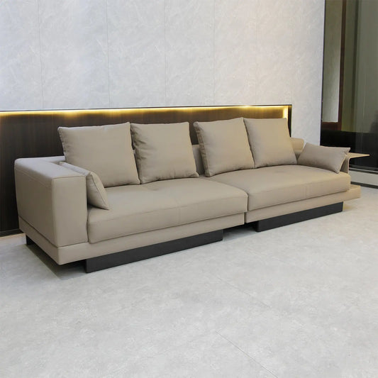 Home Living Room Sofa Set Furniture White Pu Cow Leather Corner Modular Couches Sectional Sofa Marsiling