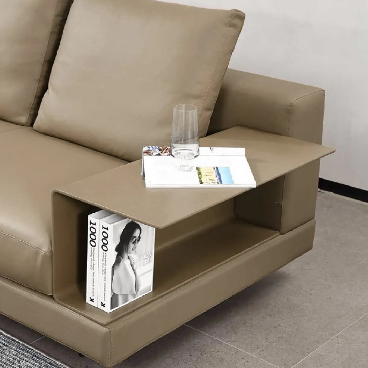 Home Living Room Sofa Set Furniture White Pu Cow Leather Corner Modular Couches Sectional Sofa Marsiling