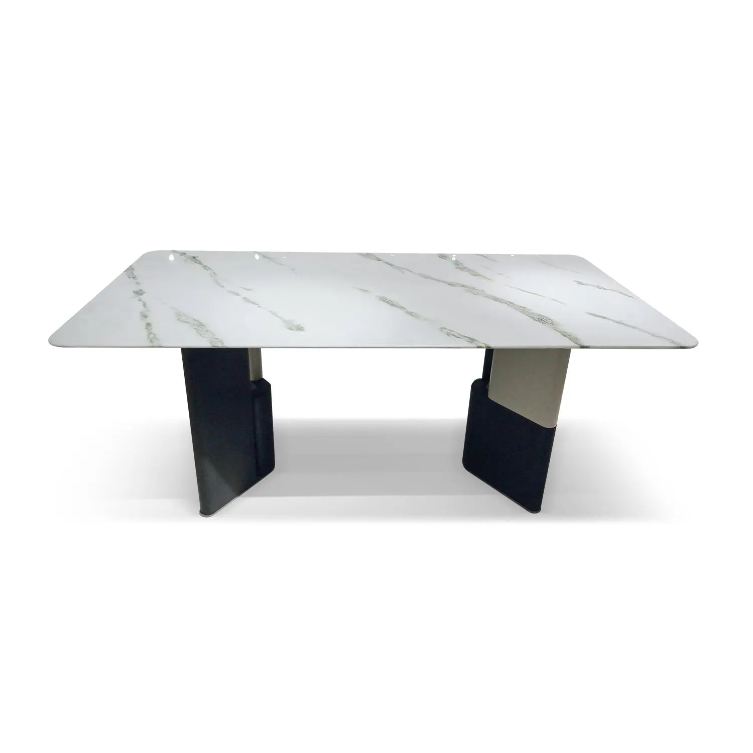Natural Marble Dining Table Modern - Minimalist Luxury with Unique Leg Design 2505 Marsiling Furniture