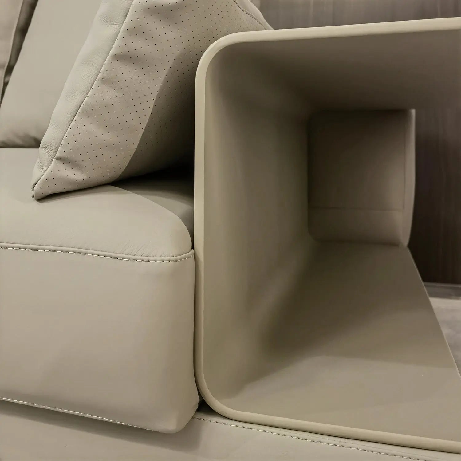 Home Living Room Sofa Set Furniture White Pu Cow Leather Corner Modular Couches Sectional Sofa Marsiling