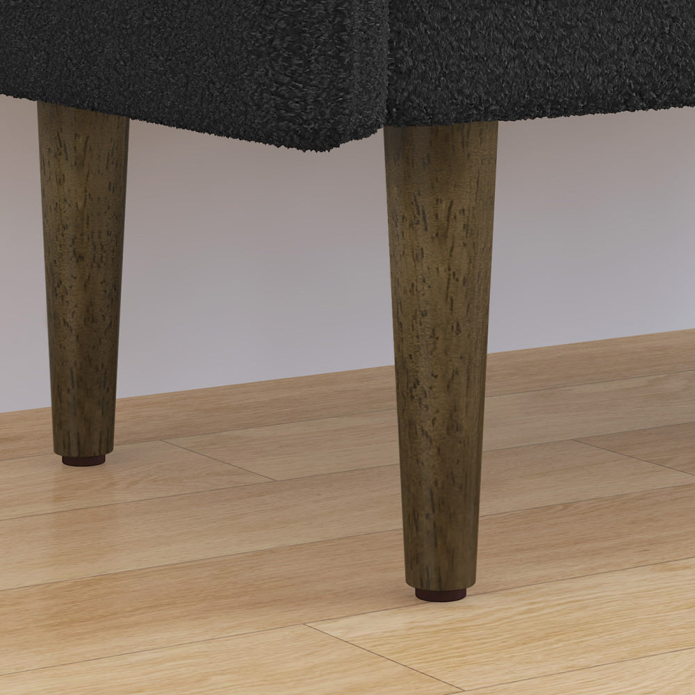 Teddy velvet storage stool, ,with storage space, suitable for apartments, living rooms and bedrooms-BLACK