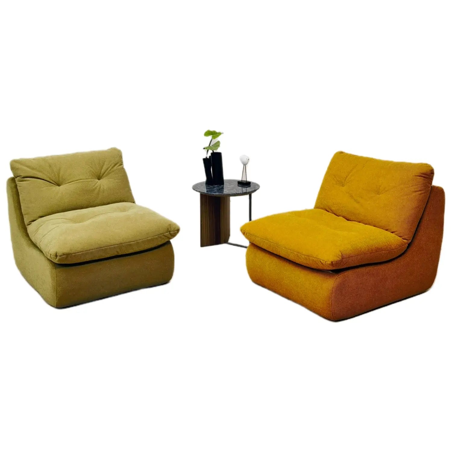 Armless Leisure Chair: Curved Foam Sofa Bed for Modern Living YS023# Marsiling
