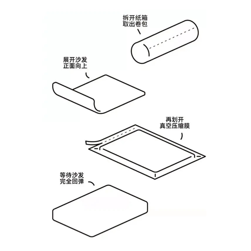 Minimalist Skeletonless Modular Sofa: Vacuum-Rolled Compressed 2M 050# Marsiling