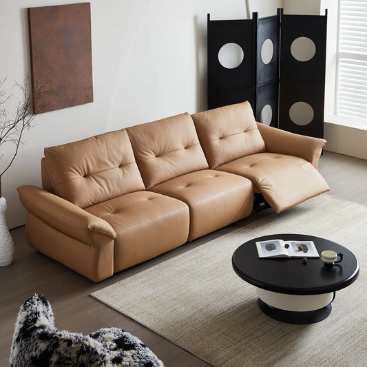 Wholesale Brown Three Seater Luxury Leather Lounge Sofa Set Living Room Furniture Marsiling