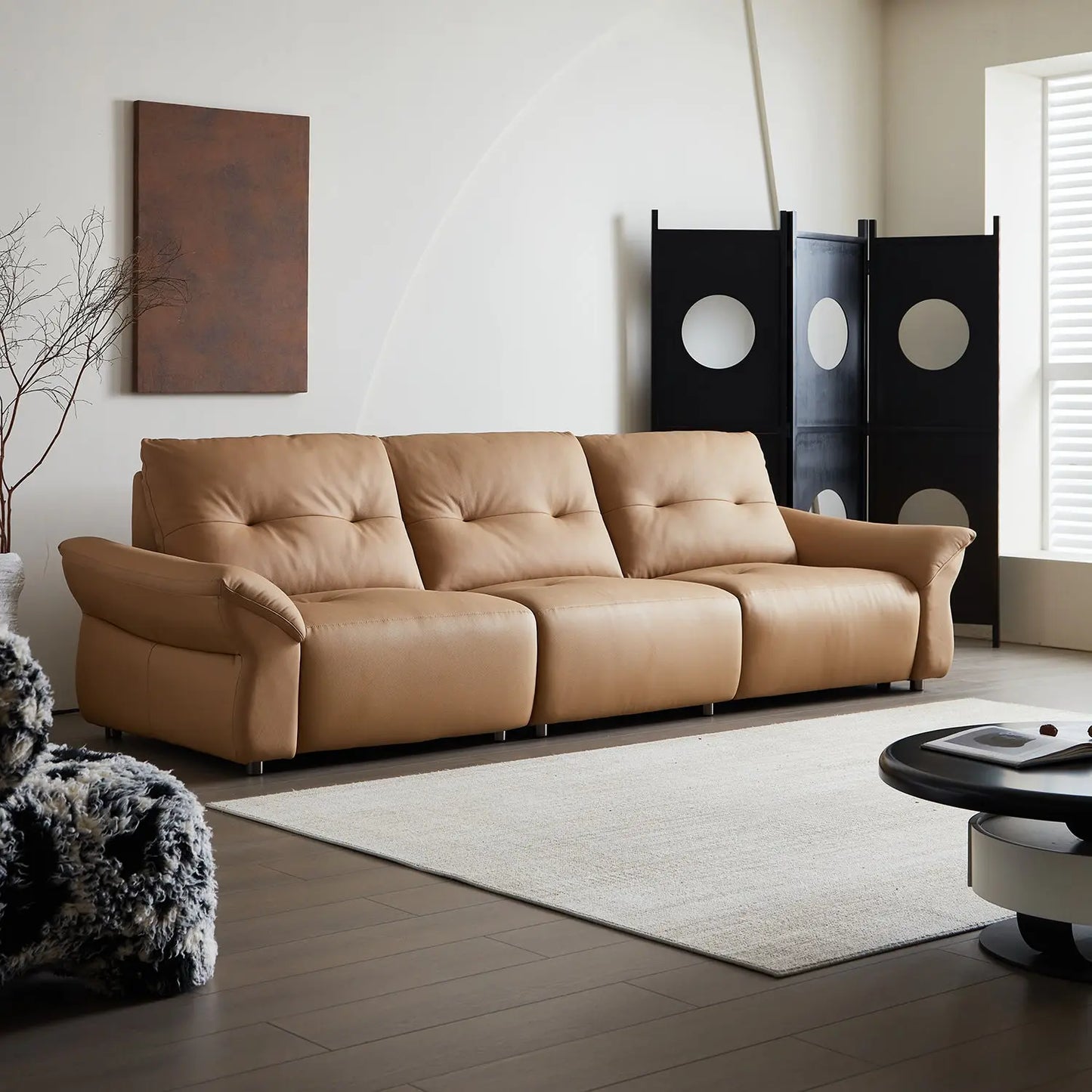 Wholesale Brown Three Seater Luxury Leather Lounge Sofa Set Living Room Furniture Marsiling