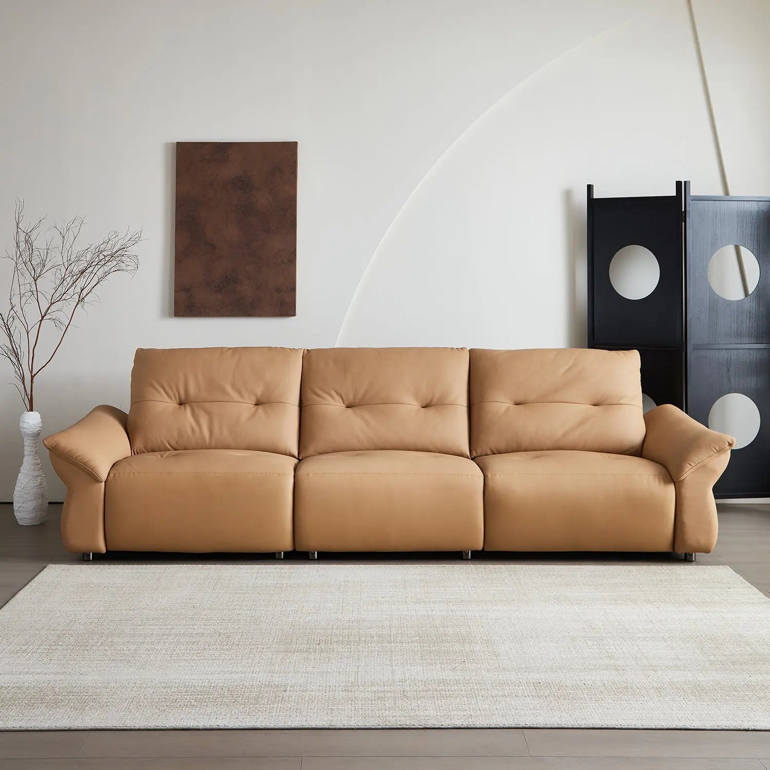 Wholesale Brown Three Seater Luxury Leather Lounge Sofa Set Living Room Furniture Marsiling