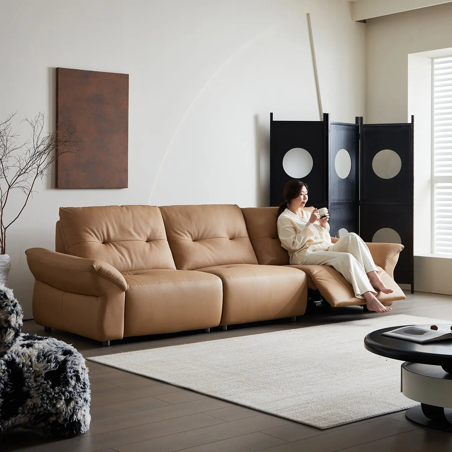 Wholesale Brown Three Seater Luxury Leather Lounge Sofa Set Living Room Furniture Marsiling