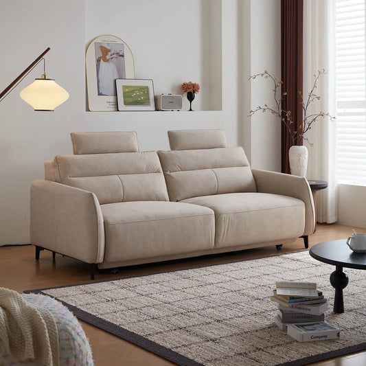 Modern Foldable Sofa Bed 3-Seater Electric Reclining Extendable Sofa Set for Small Living Rooms Marsiling