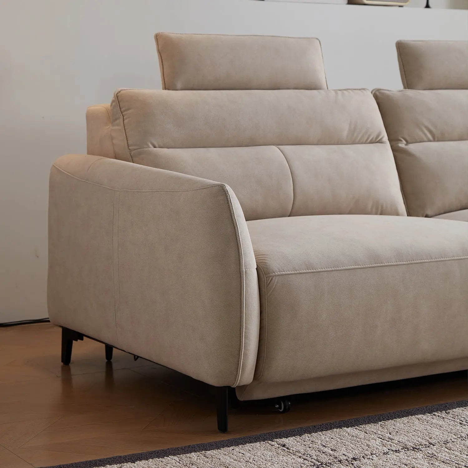 Modern Foldable Sofa Bed 3-Seater Electric Reclining Extendable Sofa Set for Small Living Rooms Marsiling