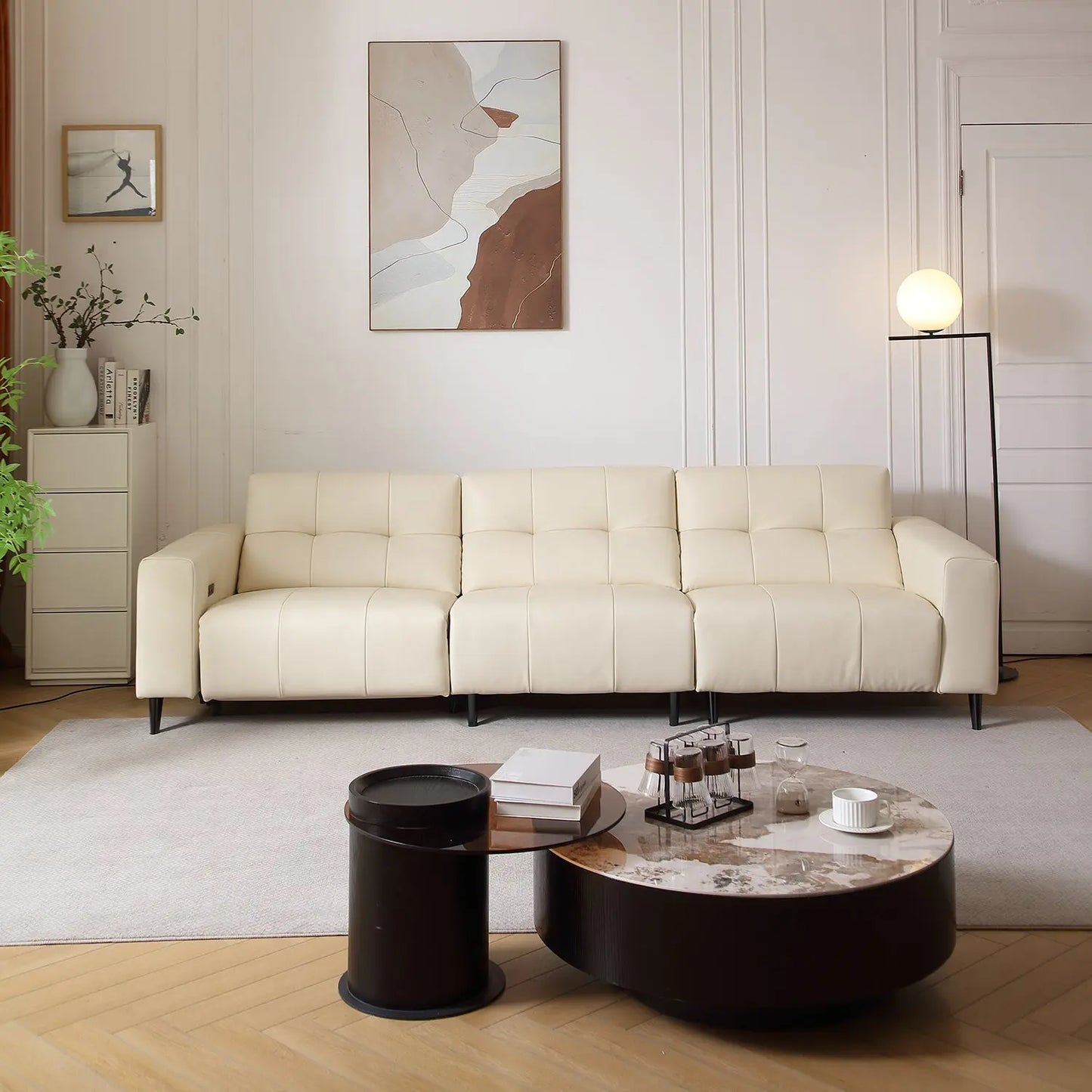 Reclining Living Room Function Sofa European Design L Shape Leisure Electric USB Sofa Marsiling
