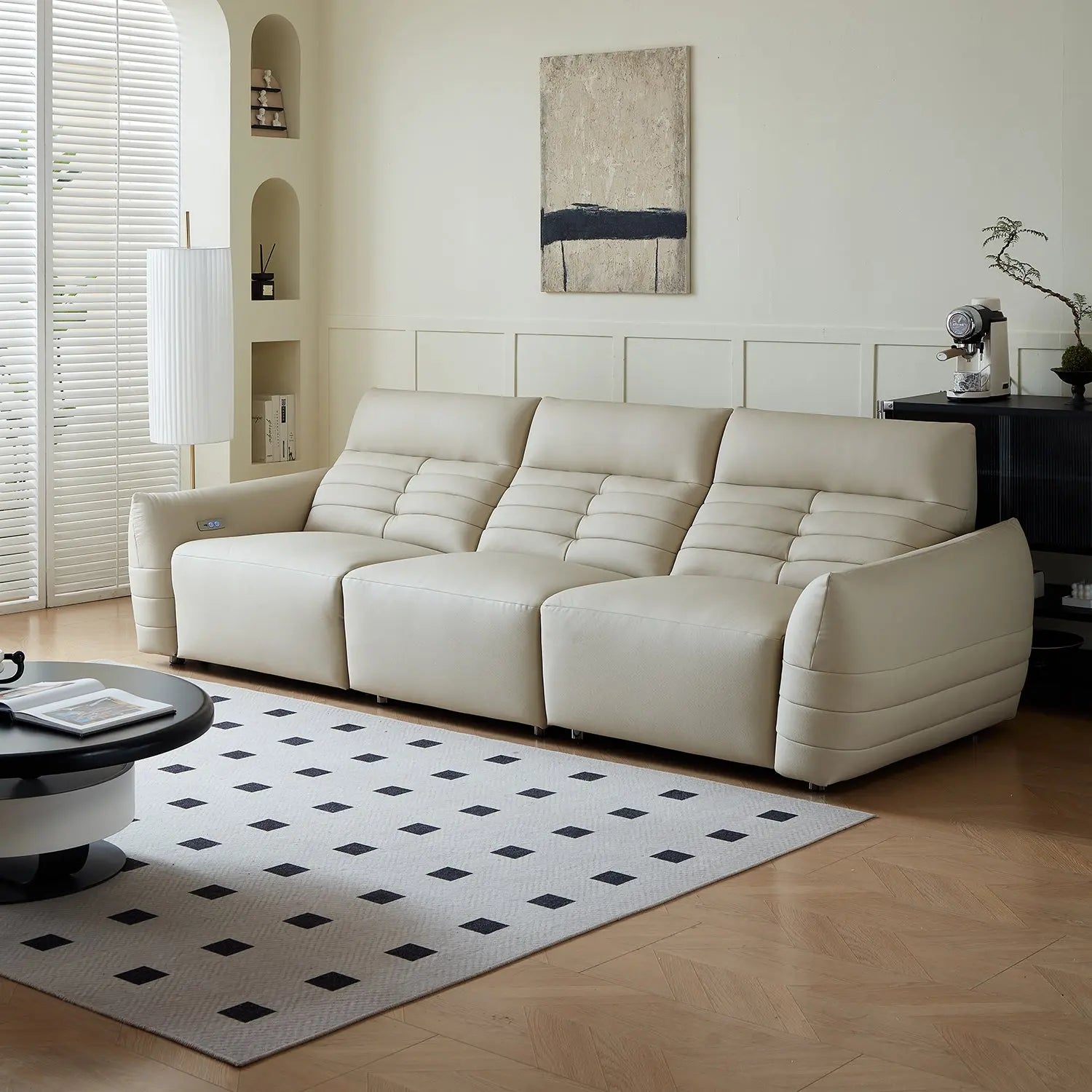 Multifunctional Recliner Adjustable Sofa Set Modern Leather Sofas Living Room Furniture Marsiling