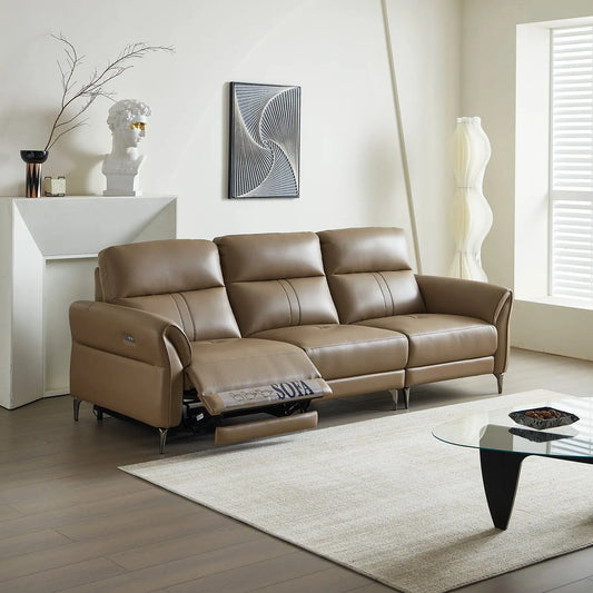 European Genuine Leather Telescopic Intelligence Sectional Living Room Furniture Set Recliner Sofas Marsiling