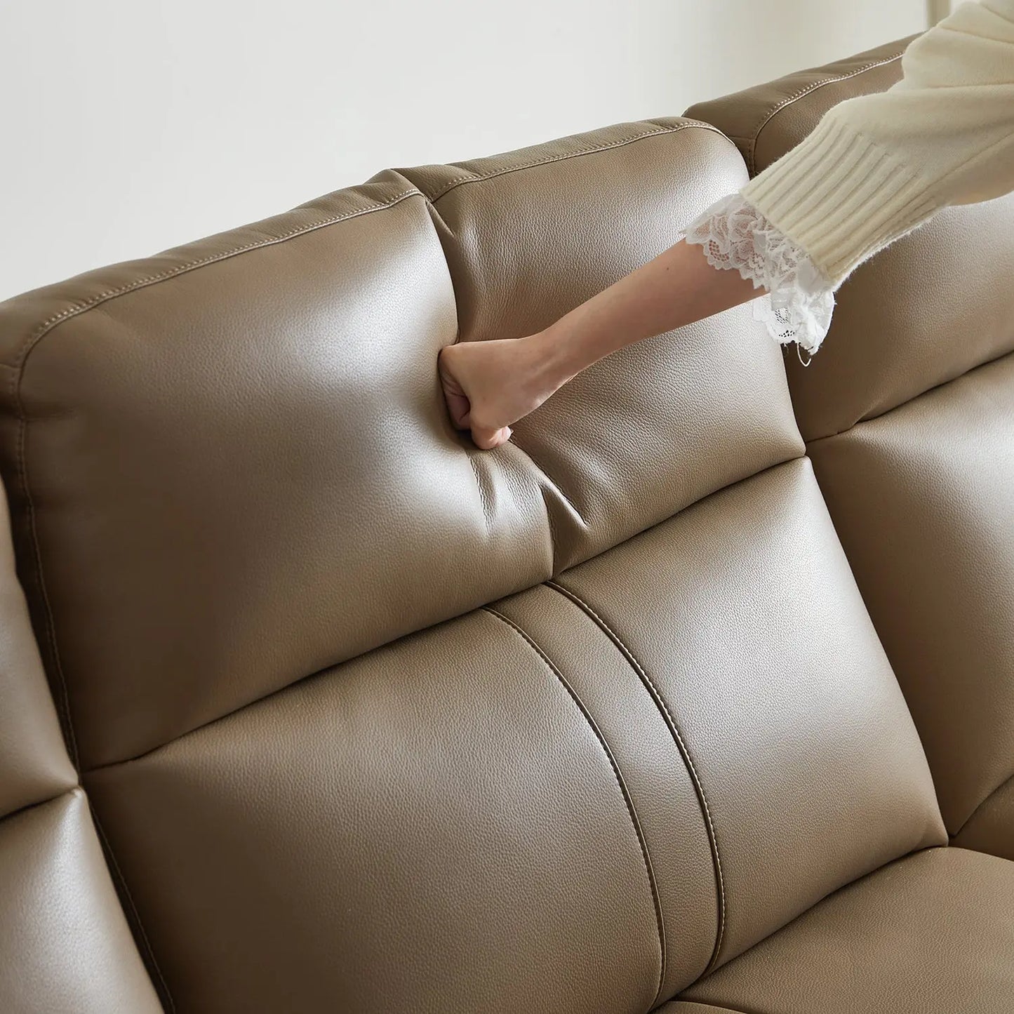 European Genuine Leather Telescopic Intelligence Sectional Living Room Furniture Set Recliner Sofas Marsiling