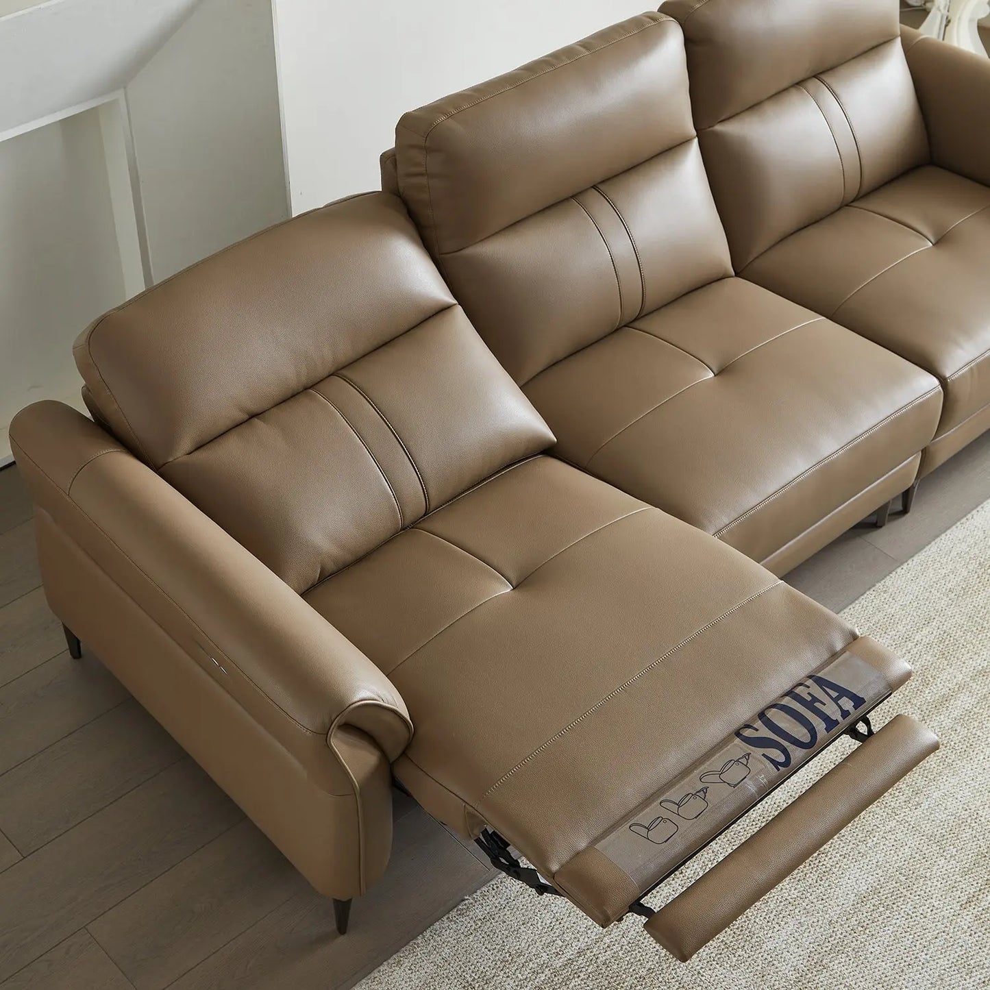 European Genuine Leather Telescopic Intelligence Sectional Living Room Furniture Set Recliner Sofas Marsiling