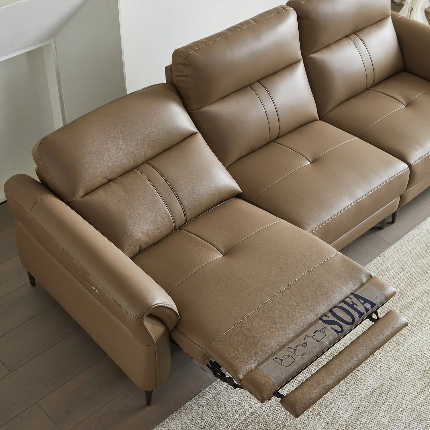 European Genuine Leather Telescopic Intelligence Sectional Living Room Furniture Set Recliner Sofas Marsiling