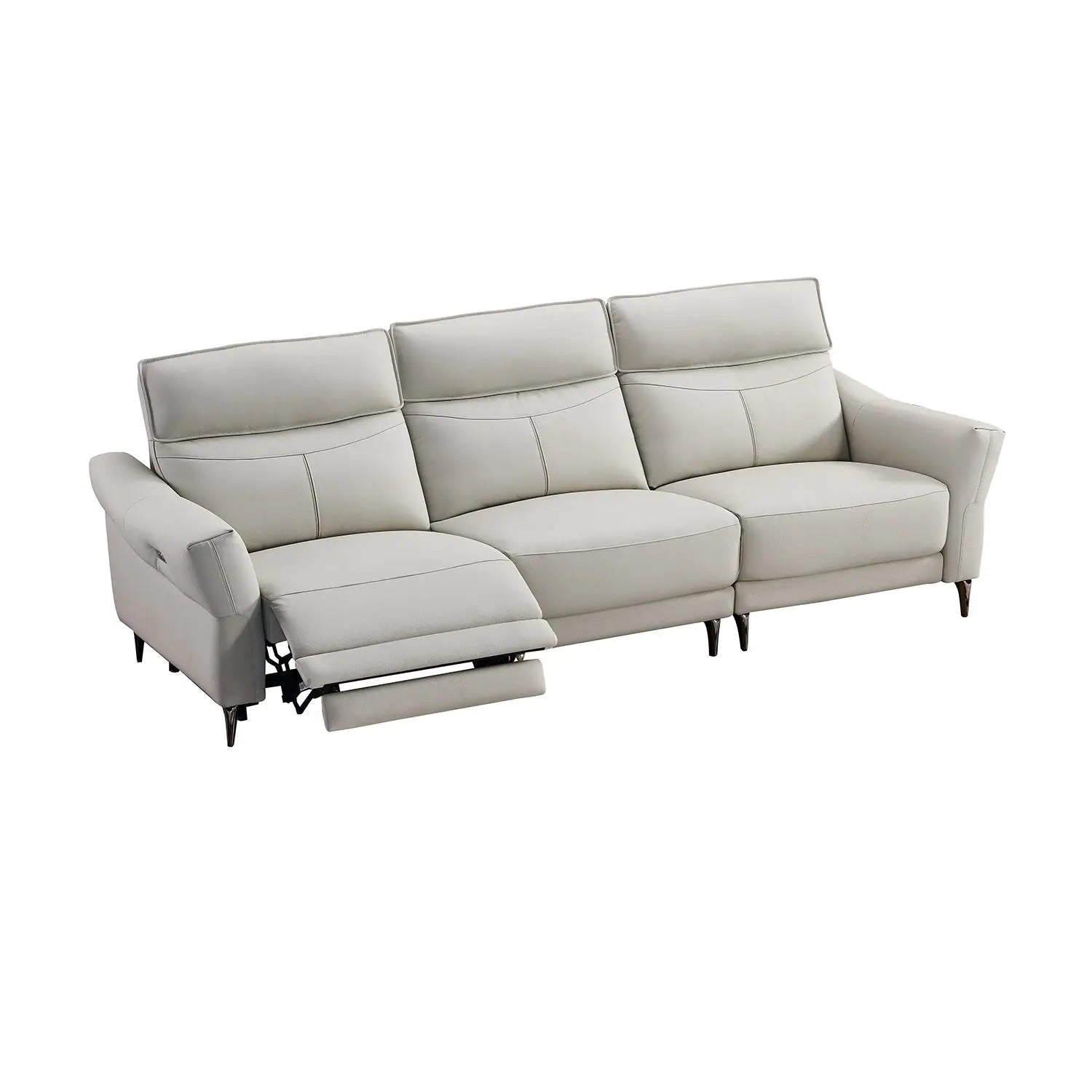Modern Ecological Genuine Leather Electric Recliner Sofa with Retractable Footrest for Home and Office Marsiling Furniture